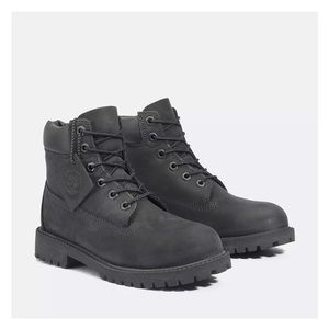 Black Timberland boots.